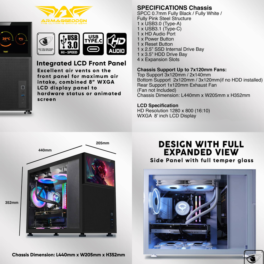 Havi Tech HT-EY Custom Gaming PC | Intel Core i9-14900HX | RTX 5070 | 32GB DDR5 | 3TB NVMe SSD